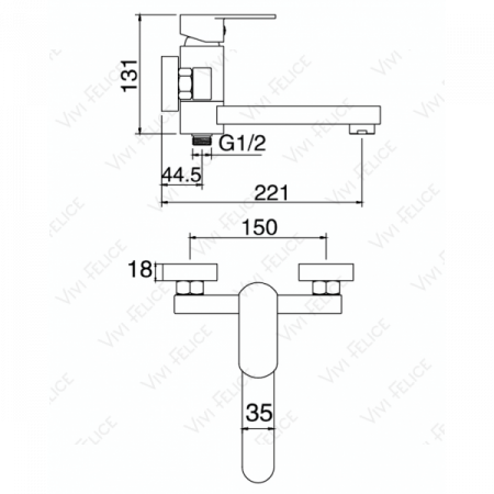 Смеситель для ванны с душем Felice 6040 CROMO