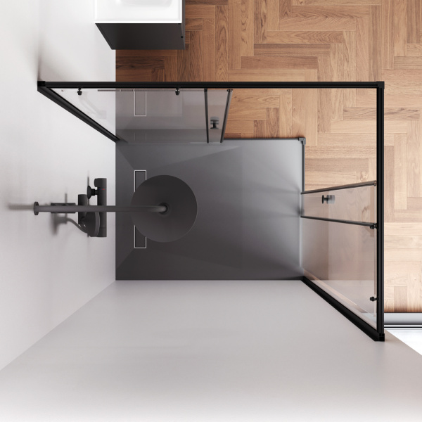 W94G-403-120290-BT1K X-joy Душевое ограждение AM.PM прямоугольное,раздвиж.двери 120x90 черный мат.