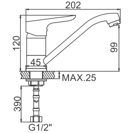 Смеситель для мойки Ledeme H60 L4560-2