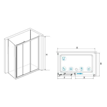 Душевой уголок RGW CL-40 (CL-11 + Z-050-1) 04094048-011 140х80х185 см, хром