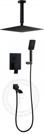 Душевая система скрытого монтажа FILARETE Waterfall FL1012 (Черный матовый)