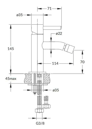 Смеситель для биде OMNIRES Y Y1220BLGL