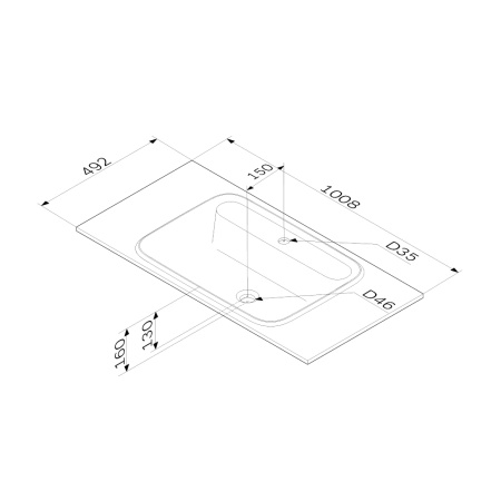 M8FWPC1000WM Func, Раковина мебельная AM.PM, литьевой мрамор, 100 см, цвет белый матовый