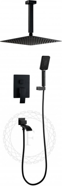 Душевая система скрытого монтажа FILARETE Waterfall FL1012 (Черный матовый)
