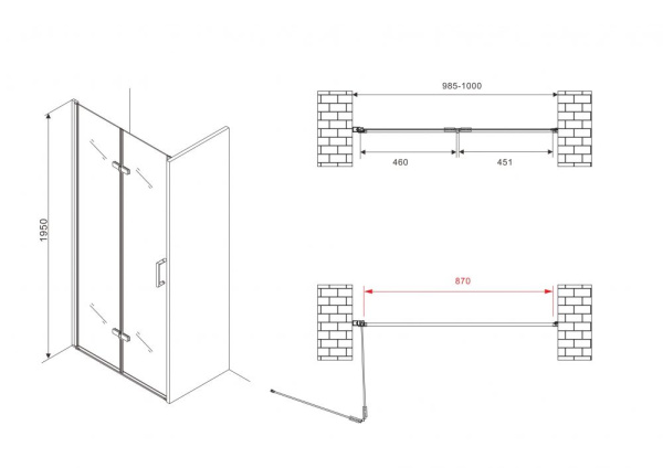 Душевая дверь ABBER Zart AG08100P