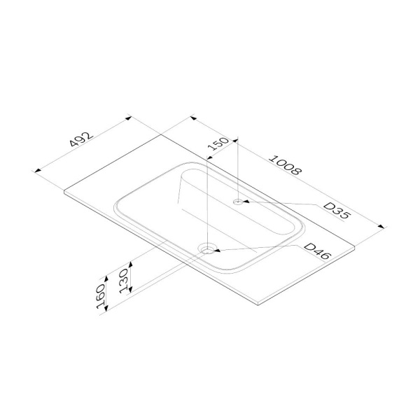 M8FWPC1000WM Func, Раковина мебельная AM.PM, литьевой мрамор, 100 см, цвет белый матовый