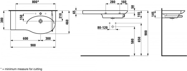 Умывальник Laufen Palace 8167010001081 90x46x15.5