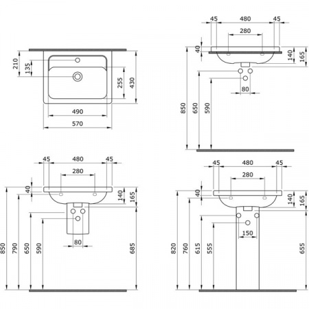 Умывальник Bocchi Taormina Pro 1004-001-0126 57x43 см