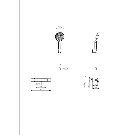 Смеситель для душа с термостатом WONZON & WOGHAND, Белый матовый (WW-B3013-A-MW)