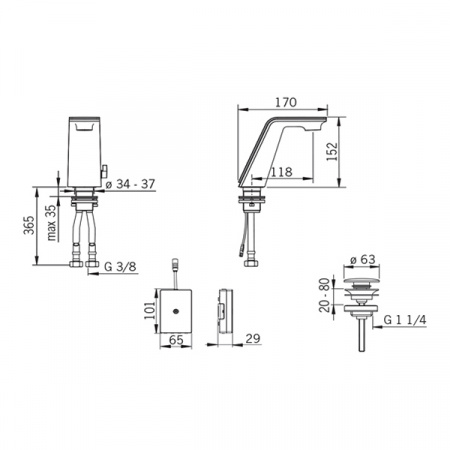 Смеситель для умывальника Oras Il Bagno Alessi One 8710F 6V батарейка сенсорный