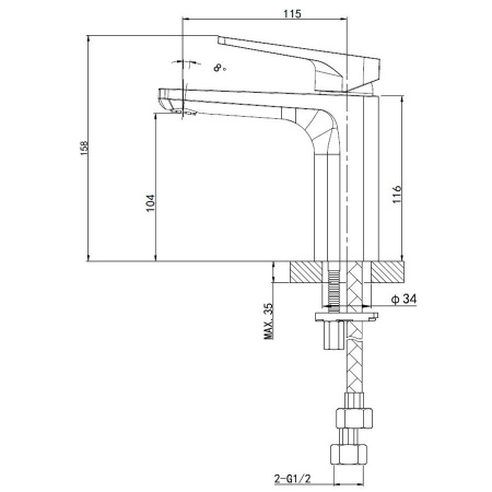Смеситель для раковины WONZON & WOGHAND Athens, Хром (WW-081103-CR)