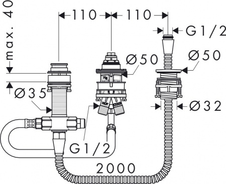 Скрытый механизм Hansgrohe 13439180