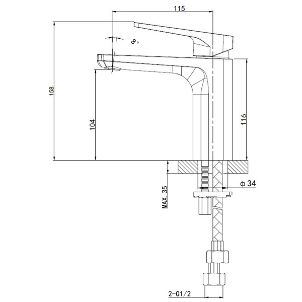 Смеситель для раковины WONZON & WOGHAND Athens, Хром (WW-081103-CR)