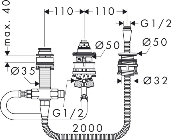 Скрытый механизм Hansgrohe 13439180