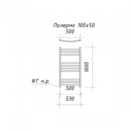 Полотенцесушитель Ariano Палермо 100х50 White