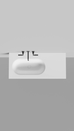 Раковина столешница Salini ONDA FLOW OVAL 72, белый, 14022042MN