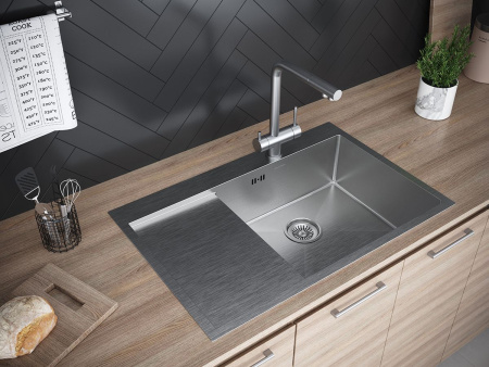 Мойка Paulmark KRONER 78F PM217851-BSR 510х780х200 мм, нержавеющая сталь, нержавеющая сталь