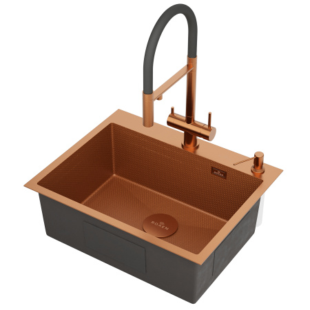Кухонная мойка Roxen Snake 60 PVD Bronze (текстурное покрытие)