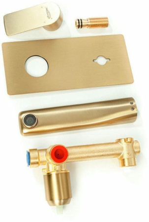 Смеситель встраиваемый для раковины Hansberge H699 Золото матовый