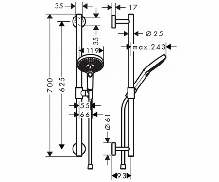 Душевой гарнитур Hansgrohe Raindance Select S 26320400 (белый/хром)