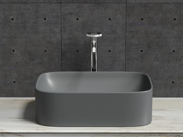 Умывальник чаша накладная прямоугольная Ceramicanova Element 505*380*150мм, темный антрацит матовый, CN6052MDH