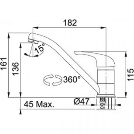 Смеситель для мойки Franke Basic хром, 115.0250.147