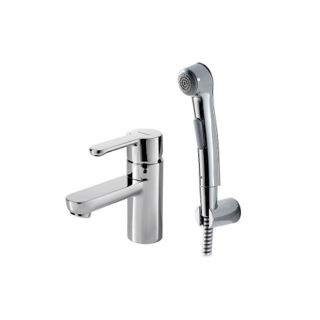 Смеситель для раковины с гигиеническим душем Bravat Stream F13783C-3, хром