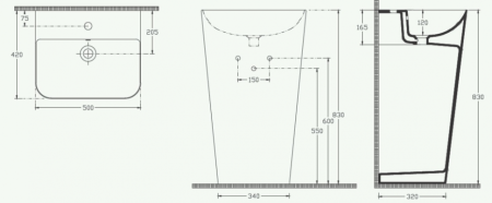 Раковина ISVEA Sott'Aqua напольная 500*420*830 цвет коричневый матовый 10SQ37001SV-2H
