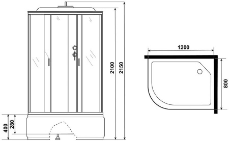 Душевая кабина Niagara Classic NG-2310-14L 120x80 без гидромассажа