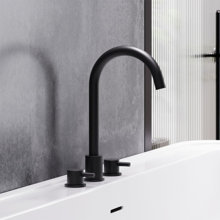 360200300 Scandinavian Pure Смеситель для умывальника Damixa, встраиваемый в столешницу, трёхсекционный, че