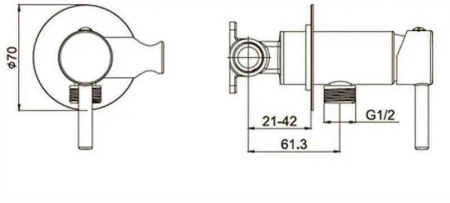 Смеситель встраиваемый с гигиеническим душем Grocenberg GB001 Бронза