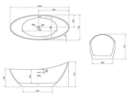 Акриловая ванна ABBER AB9233 белая