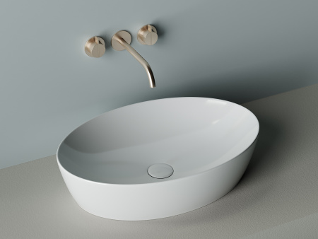 Умывальник чаша накладная овальная Ceramicanova Element 610*410*150мм, Белый, CN5018