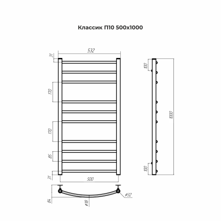 Классик П10 500х1000 Матовое Золото