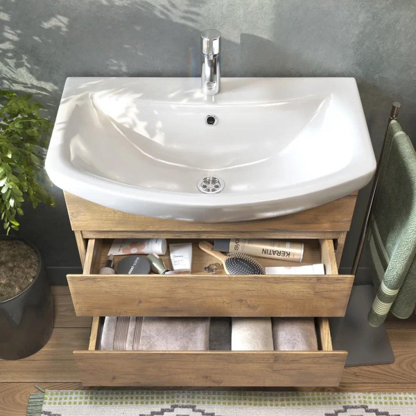 Тумба под раковину подвесная VIGO Wing tp.WIN.BAL.70.2Y дуб золотой, 70 см