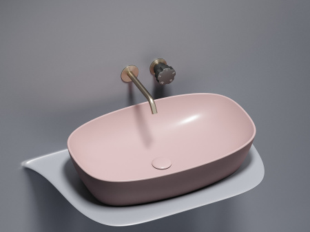 Умывальник чаша накладная овальная Ceramicanova Element 600*380*138мм, Розовый матовый, CN6049MP