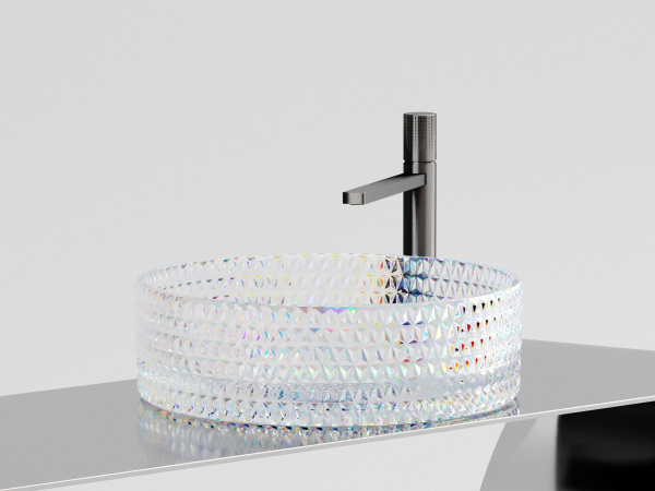 Умывальник чаша накладная круглая Ceramicanova Cristal 360*360*112мм, неон, CN6059