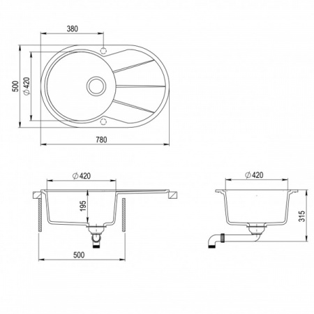 Кухонная мойка Aquasanita Clarus SR101AW (alumetallic 202)