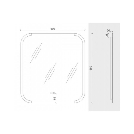 Зеркало Maretti Florenza FL146065P14EL 60x65 см