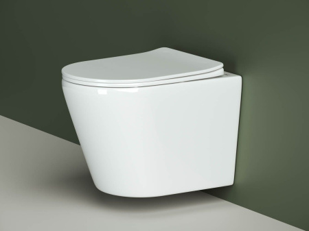 Напольный пристенный унитаз Ceramicanova Cubic Rimless, Белый, CN1803