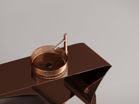 Умывальник чаша накладная круглая Ceramicanova Cristal 360*360*112мм, бежевый, CN6058