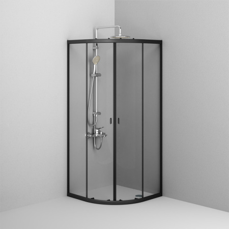 W88G-205-080BT64 X-Joy Twin Slide,  Душевое ограждение AM.PM без  поддона, 80x80, профиль черный
