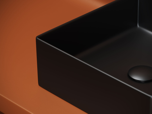 Раковина накладная квадратная Ceramicanova Element 361*361*130, черный матовый, CN6068MB
