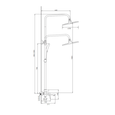 Душевая система Splenka S41.24.06, черный