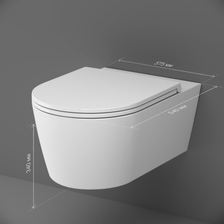 C8F1701SC Func подвесной унитаз 54 см FlashClean с сиденьем микролифт