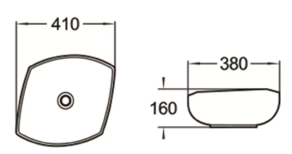 Раковина SantiLine SL-1026 41х38 белая