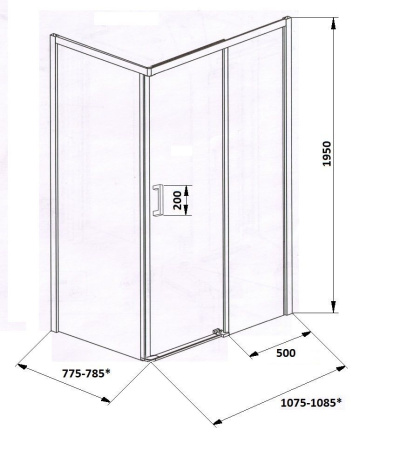 Душевой уголок Cerutti SPA VITO110-L без поддона 80x110x195