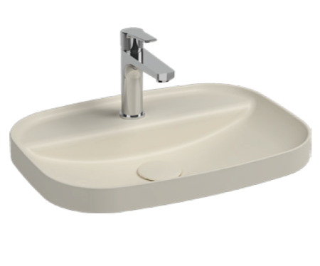 Раковина полувстраиваемая ISVEA Infinity 55 прямоугольная 55см, цвет слоновая кость матовый 10NF50055SV-2K