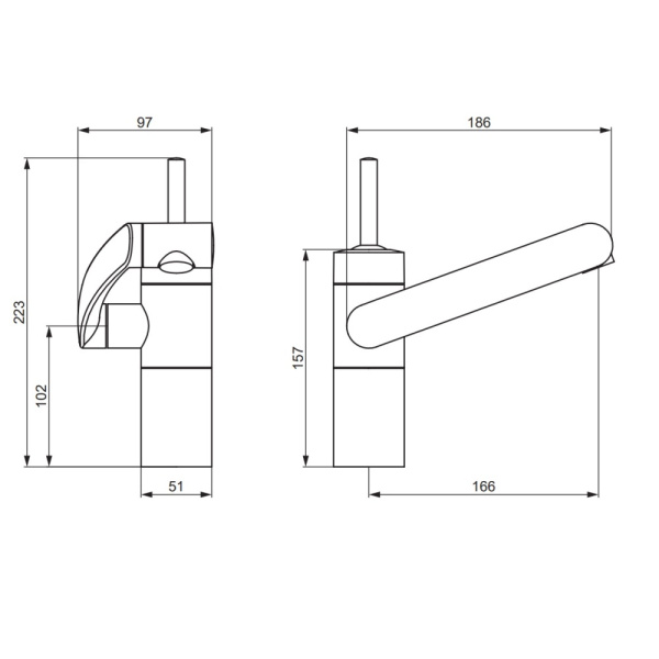 290217264 Arc Смеситель для раковины, никель
