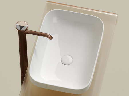 Умывальник чаша накладная прямоугольная Ceramicanova Element 500*359*145мм, белый, CN6055